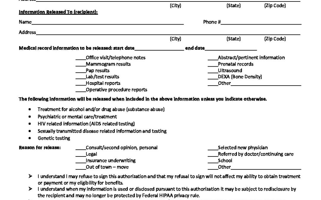 med records release form